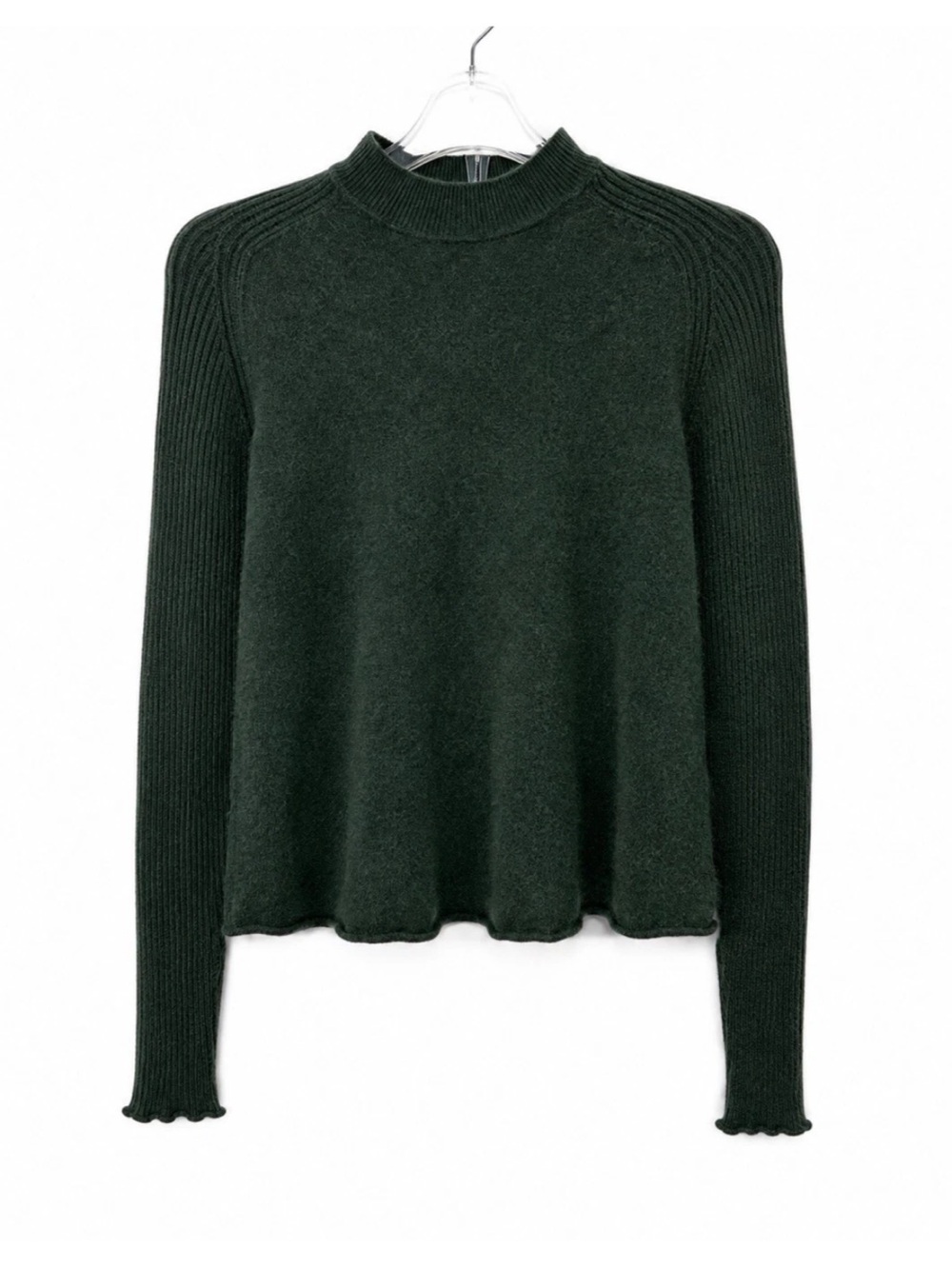 Maeve The Cashmere Collection Green 100% Cashmere Long Sleeve Sweater Size XXS - Picture 2 of 5